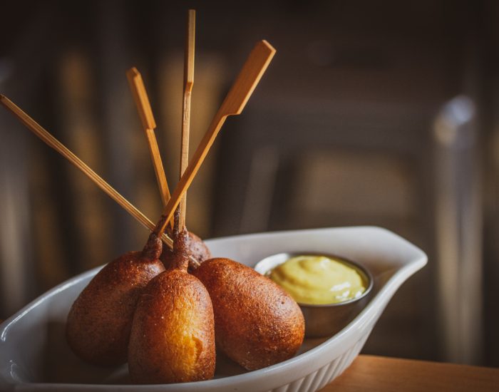 Corndogs with beer mustard