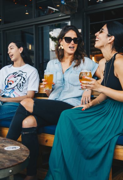 Women enjoying beer